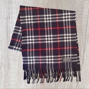 burberry • vintage “novacheck" scarf • 100% cashmere • classic blue/red check